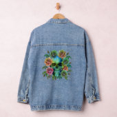 DOOD GROENE SCHEDEL MET BLOEMEN DENIM JACKET (Hangar)