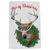 Dood in kerstmis op hout medium cadeauzakje (Voorkant)