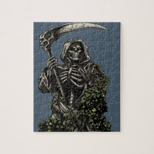 Dood - Kwaad Skeleton Grim Reaper met Scythe Legpuzzel