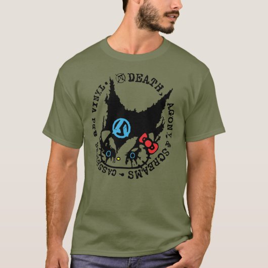 Dood, Lijden, Schreeuwen & Cassettes en Vinyl T-shirt (Voorkant)