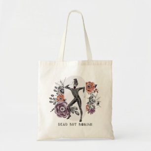 Dood maar Boekerig Gotisch Halloween Skelet Tote Bag