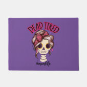Dood moe mam leven skelet messy bun bandana deurmat (Voorkant)