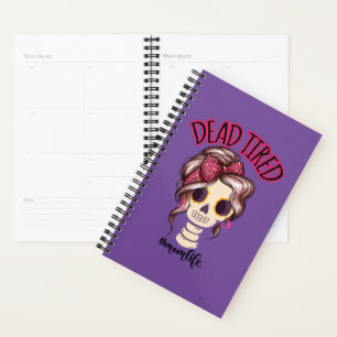 Dood moe mam leven skelet messy bun bandana planner