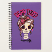 Dood moe mam leven skelet messy bun bandana planner (Voorkant)
