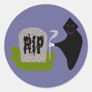 Dood op begraafplaats Halloween Stickers
