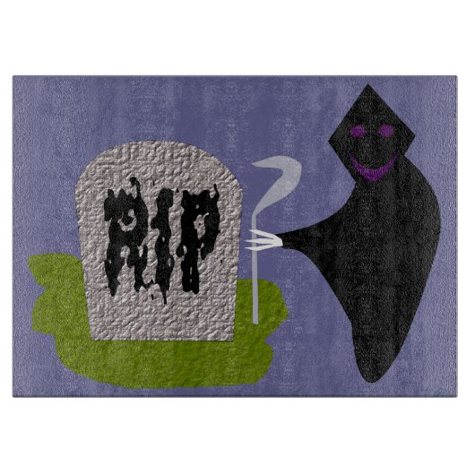 Dood op de begraafplaats HalloweenGlas Snijplank (Voorkant)