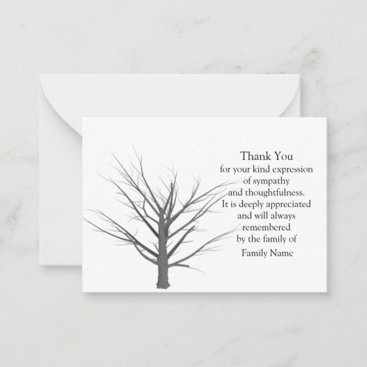 Dood Plant na begrafenis bedankt kaarten Notitiekaartje (Voorkant)