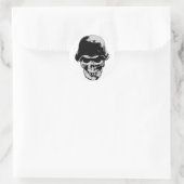 Dood schedelsteel ronde sticker (Tas)