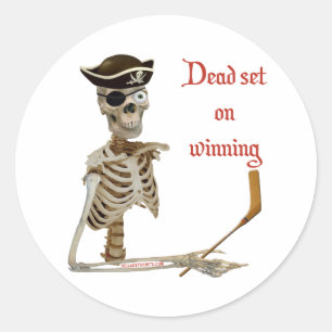 Dood set-ockey pirate ronde sticker