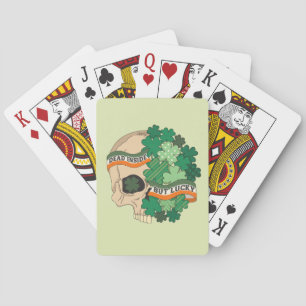 Dood van binnen maar gelukkig - Schedel met suiker Pokerkaarten