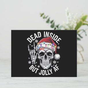 Dood van binnen maar vrolijke kerstcadeau skelet feestdagenkaart
