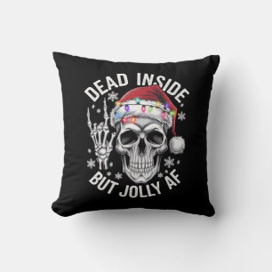 Dood van binnen maar vrolijke kerstcadeau skelet kussen