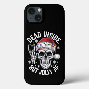 Dood van binnen maar vrolijke kersttrui skelet iPhone 13 hoesje