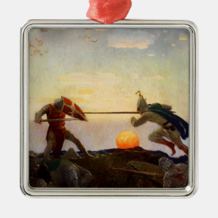 “Dood van Koning Arthur en Sir Mordred” door NC Wy Metalen Ornament