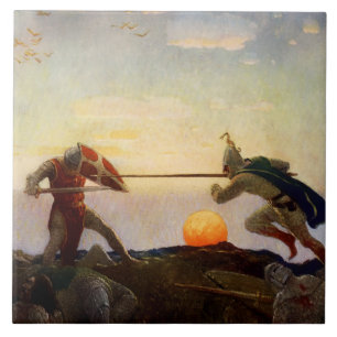 “Dood van koning Arthur en Sir Mordred” door NC Wy Tegeltje