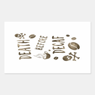 dood voor decaf bokeh rechthoekige sticker