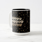 Dood voor decaf Coffee Humor Black Mok (Voorkant links)