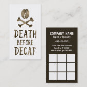 dood voor decaf klantenkaartje (Voorkant / Achterkant)