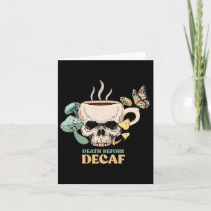 Dood Voor Decaf Skelet Halloween Schedel Paddensto Kaart