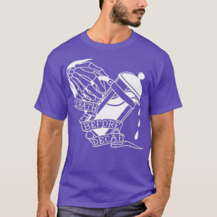 Dood voor Decaf Tattoo art stijl Koffie T-shirt