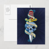 Dood voor Dishonor Knife Design Briefkaart (Voorkant / Achterkant)