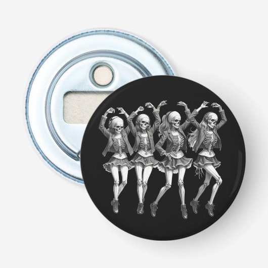 Dood vrouwen dansen button flesopener (Voorkant)