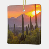 Doodcactus sunset, Arizona Keramisch Ornament (Links)