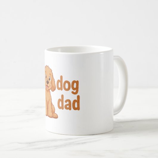 Doodé Chien papa Mug avec un mignon Chien (Devant droit)