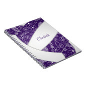 doodé fleuri blanc violet journal de volley-ball (Côté Droit)