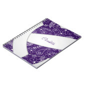doodé fleuri blanc violet journal de volley-ball (Côté gauche)