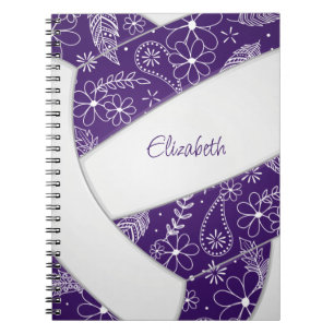 doodé fleuri blanc violet journal de volley-ball