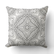 Doodé Motif Coloration Art Jeter Oreillers Décor