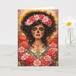 Doodenvrouw Portret • Día de los Muertos Kaart