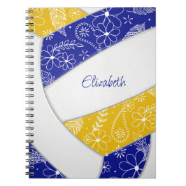 doodfloral blue boho volleyball notitieboek