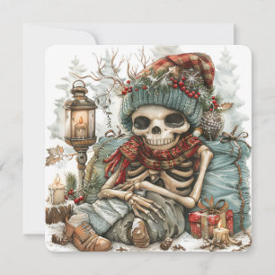 Doodgemakkelijk – Winter Skelet Vibes” Feestdagenkaart