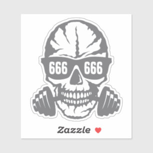 doodhaltere tete 666 musculation bodybuilding sticker
