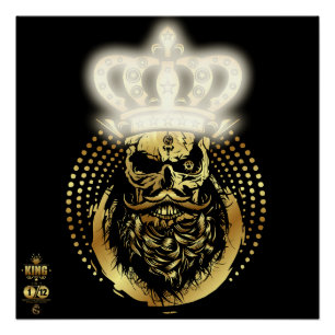 Doodhoofd hipster king skull perfect poster