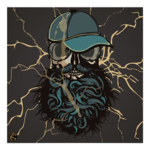 Doodhoofd Punk hipster G-skulls schedel Perfect Poster