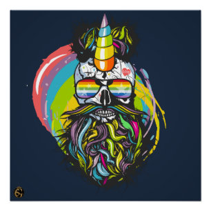 Doodhoofd van de Punk hipster G-skulls van de sche Perfect Poster
