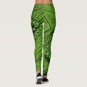 Doodle 1A Black Deep Green Leggings (Achterkant)