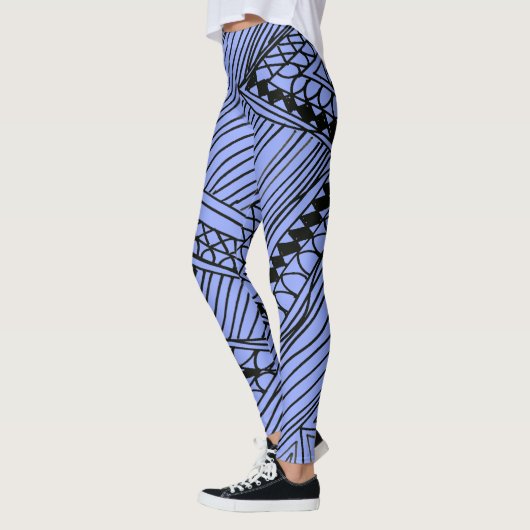 Doodle 1A Black Light Blue Leggings (Links)