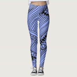 Doodle 1A Black Light Blue Leggings