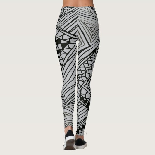 Doodle 1A Black Light Gray Leggings (Achterkant)