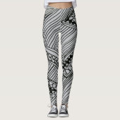 Doodle 1A Black Light Gray Leggings (Devant)