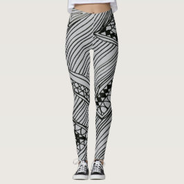 Doodle 1A Black Light Gray Leggings