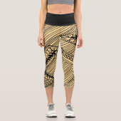 Doodle 1A Black Warm Beige Capri Leggings (Recto)