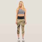 Doodle 1A Black Warm Beige Capri Leggings (Recto)