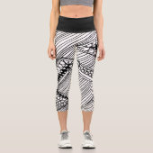 Doodle 1A Black White 1 Capri Leggings (Recto)
