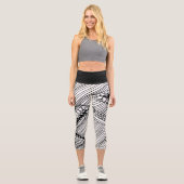 Doodle 1A Black White 1 Capri Leggings (Recto)