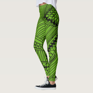 Doodle 1A Legging Noir Vert Profond